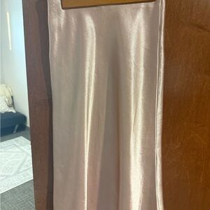 SHEIN Satin Midi Skirt in Light Blush